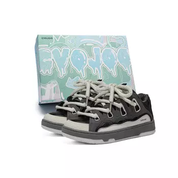 Кроссовки CVOJOO Skateboarding Shoes Unisex Low-top Black, серый/черный