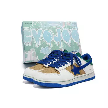 Кроссовки CVOJOO Skateboarding Shoes Unisex Low-top Blue, белый/синий