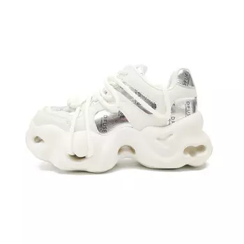 Кроссовки D:FUSE SCANDINAVIA Chunky Sneakers Women's Low-top Off White/Silver, белый/серебряный