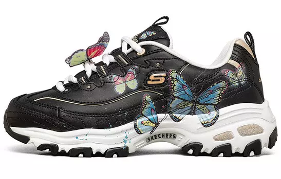 Кроссовки D"Lites 1.0 Lifestyle женские с низким верхом черного/цветного цвета Skechers
