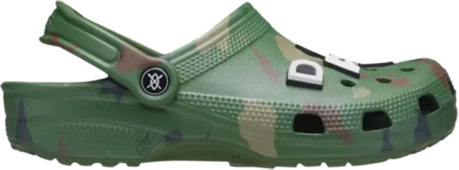 Кроссовки Daily Paper x Classic Clog Green Camo, зеленый