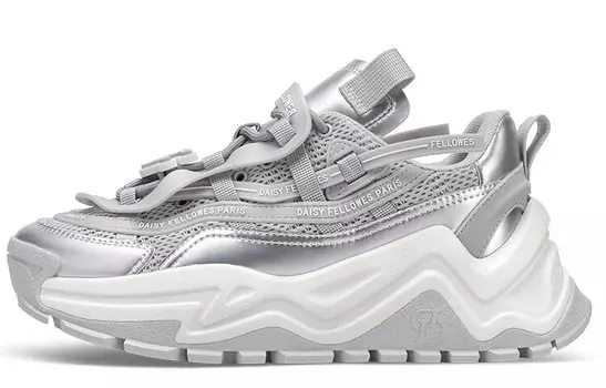 Кроссовки DAISY FELLOWES Devil One Chunky Sneakers Unisex Low-top Silver, серебряный