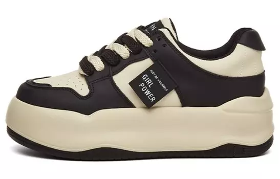 Кроссовки DAPHNE Skateboarding Shoes Women's Low-top, бежевый/черный