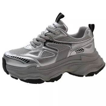 Кроссовки Dawei's house Chunky Sneakers Women's Low-top, серебряный