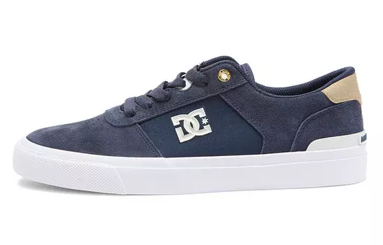 Кроссовки DC Shoes Skateboarding Shoes Men Low-top White, темно-синий