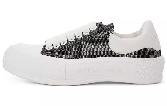Кроссовки Deck Lifestyle женские с низким верхом, черные/белые/серебристые Alexander Mcqueen