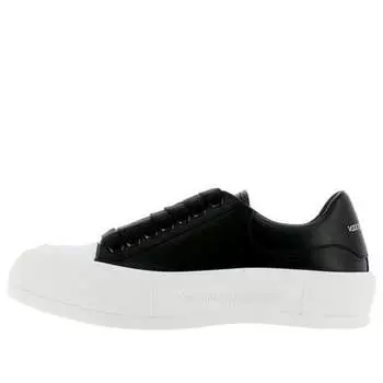 Кроссовки deck plimsoll lace-up sneakers 'black white' Alexander Mcqueen, черный