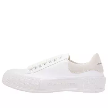 Кроссовки deck plimsoll lace-up trainers 'white beige' Alexander Mcqueen, белый