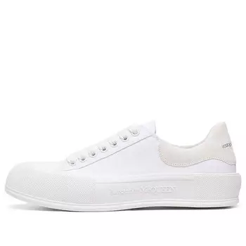 Кроссовки deck skate plimsoll lace up 'optic white' Alexander Mcqueen, белый