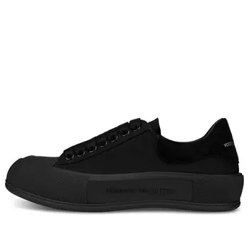 Кроссовки deck skate plimsoll lace up 'triple black' Alexander Mcqueen, черный