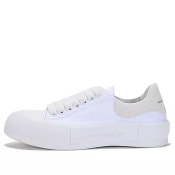 Кроссовки deck skate plimsoll lace up 'white white' Alexander Mcqueen, белый