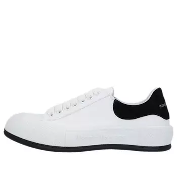 Кроссовки deck skate plimsoll lace up 'white black suede' Alexander Mcqueen, белый