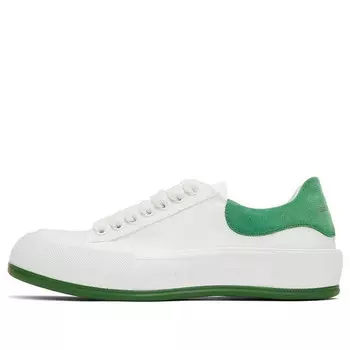 Кроссовки deck skate plimsoll lace up 'white green suede' Alexander Mcqueen, белый