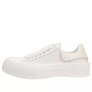 Кроссовки deck sneakers 'white pink glittered' Alexander Mcqueen, белый
