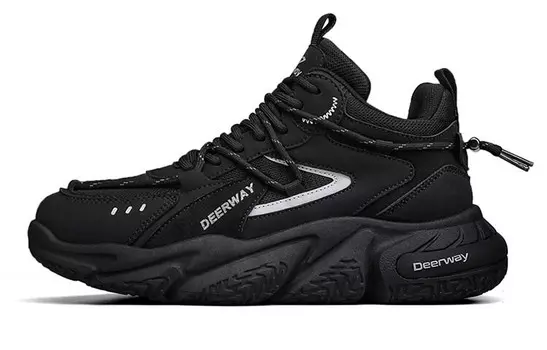 Кроссовки DEERWAY Chunky Sneakers Men Low-top Black, черный