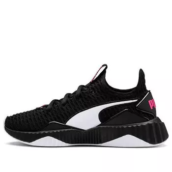 Кроссовки defy low top running shoes black/white Puma, черный