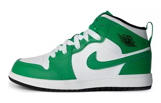Кроссовки детские Air Jordan 1 Mid PS 'Lucky Green', зеленый