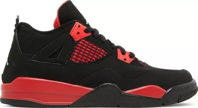 Кроссовки детские Air Jordan 4 Retro PS Red Thunder, красный (Размер 27 RU)