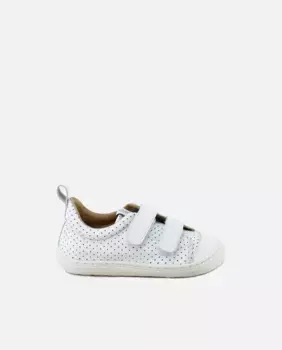 Кроссовки детские босиком из штампованной кожи Eli 1957, белый