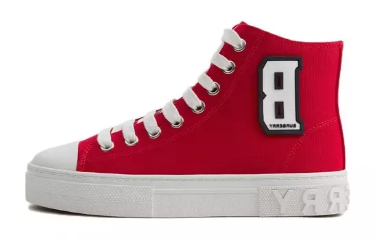 Кроссовки детские Burberry Check-pattern, красный / белый