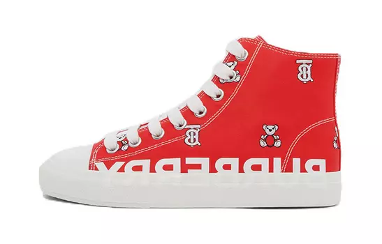 Кроссовки детские Burberry PS High-top, красный / белый