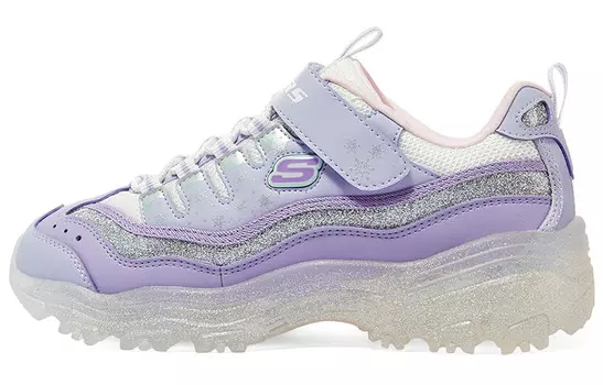 Кроссовки детские для девочек GS Low-top белые/фиолетовые Skechers, фиолетовый