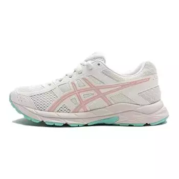 Кроссовки детские Gel-Contend 4 GS Low-top белые/розовые/зеленые Asics, цвет Off White