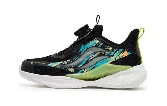 Кроссовки детские Qing Feng 5.0 PS Low-top черные/зеленые Xtep, черный/зеленый