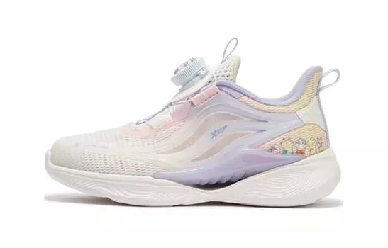 Кроссовки детские Qing Feng 5.0 PS Low-top Sail белые/сиреневые Xtep, белый