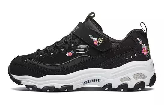 Кроссовки детские серии D"LITES GS Low-top черного/белого/серебристого цвета Skechers