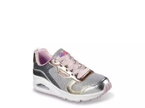 Кроссовки детские Skechers Uno Metallic Remix, серебряный