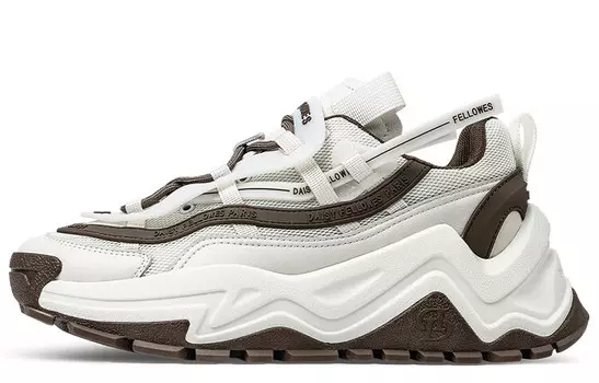 Кроссовки Devil One Chunky унисекс с низким верхом белого/коричневого цвета Daisy Fellowes