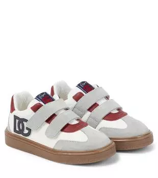 Кроссовки DG Original с кожаной отделкой Dolce&Gabbana Kids, цвет bianco/rosso/blu
