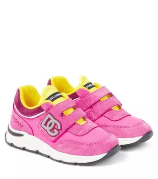 Кроссовки DG с замшевой отделкой Dolce&Gabbana, розовый