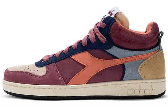 Кроссовки diadora Magic Basket Skateboarding Shoes Women's Mid-top Dark Rose/light Orange, фуксия