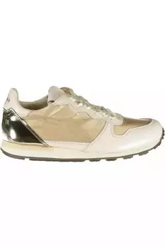 Кроссовки Diadora на шнуровке с контрастными женскими деталями, бежевый