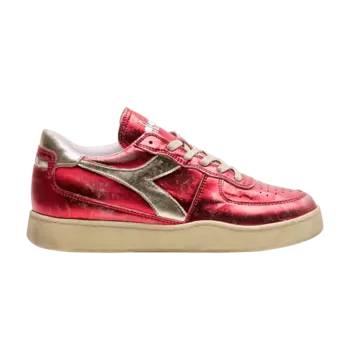 Кроссовки Diadora Wmns Mi Basket Low Metallic 'Distressed Carmine Red', красный