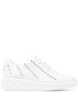 Кроссовки Diamond Light с заклепками JIMMY CHOO, белый