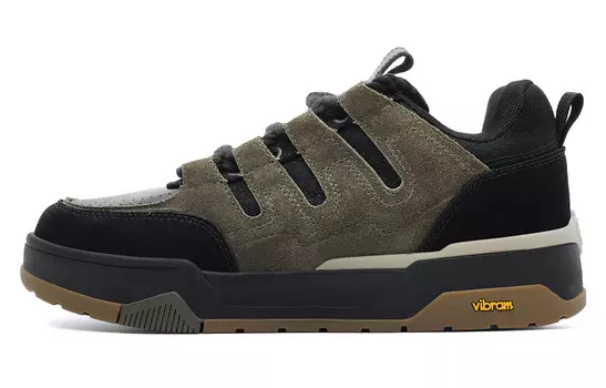 Кроссовки Dickies Skateboarding Shoes Men Low-top Army Green / White Gray / Sand, хаки/черный