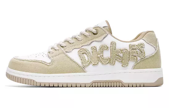 Кроссовки Dickies Skateboarding Shoes Men Low-top White/Khaki, белый/хаки