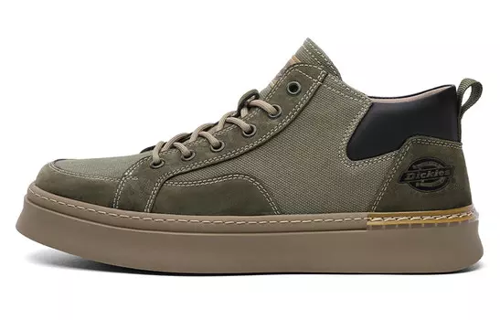 Кроссовки Dickies Skateboarding Shoes Men Mid-top Military Green, хаки