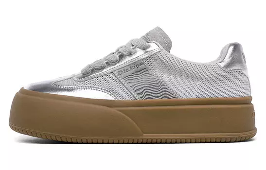 Кроссовки Dickies Skateboarding Shoes Women's Low-top Silver Gray, серый