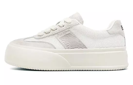 Кроссовки Dickies Skateboarding Shoes Women's Low-top Beige/Silver Grey/Light Pink, бежевый