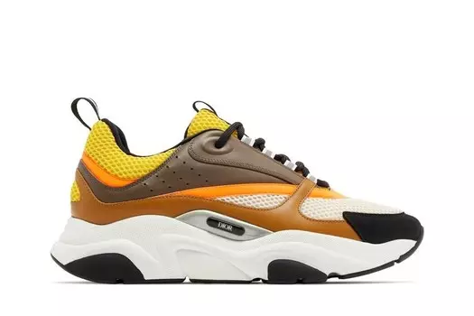 Кроссовки Dior B22 Ebony Camel Yellow, коричневый
