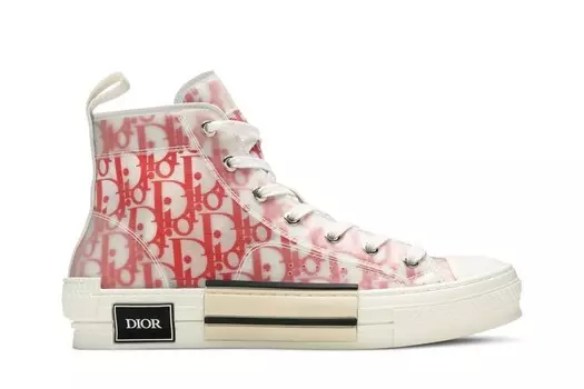 Кроссовки Dior B23 High Dior Oblique - White Red, красный