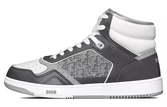 Кроссовки Dior B27 High Anthracite, белый / серый
