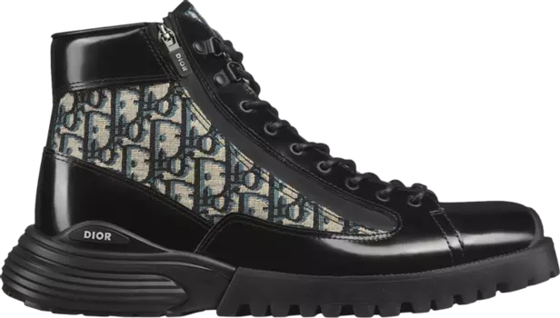 Кроссовки Dior Combat Ankle Boot 'Dior Oblique - Black', черный