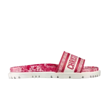 Кроссовки Dior Wmns DWay Slide Toile de Jouy Flowers Embroidered - Red, красный