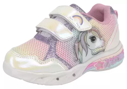 Кроссовки Disney "Единорог" с крутой мигающей функцией и застежками-липучками, белый
