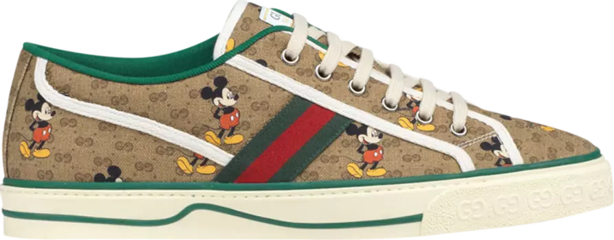 Кроссовки Disney x Gucci Tennis 1977 Mickey Mouse, коричневый